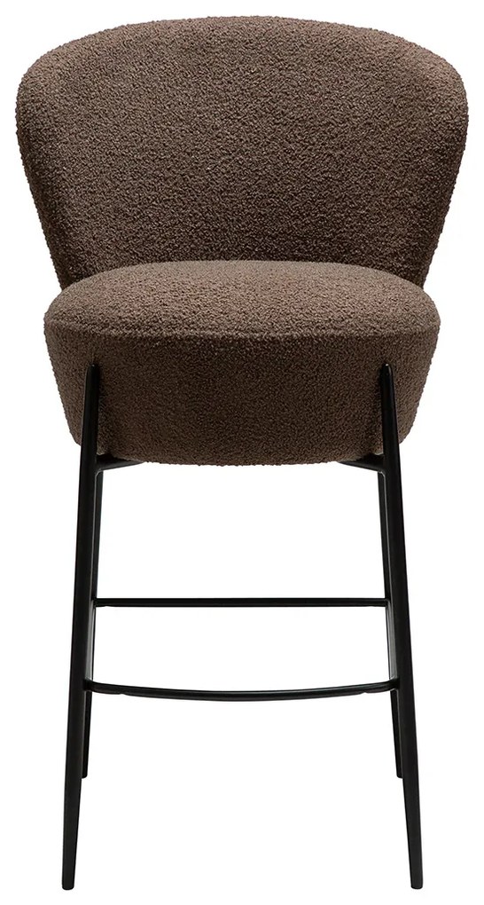 Dan-Form Orbit Barkruk Bruin Boucle Met Hoge Ronde Rugleuning