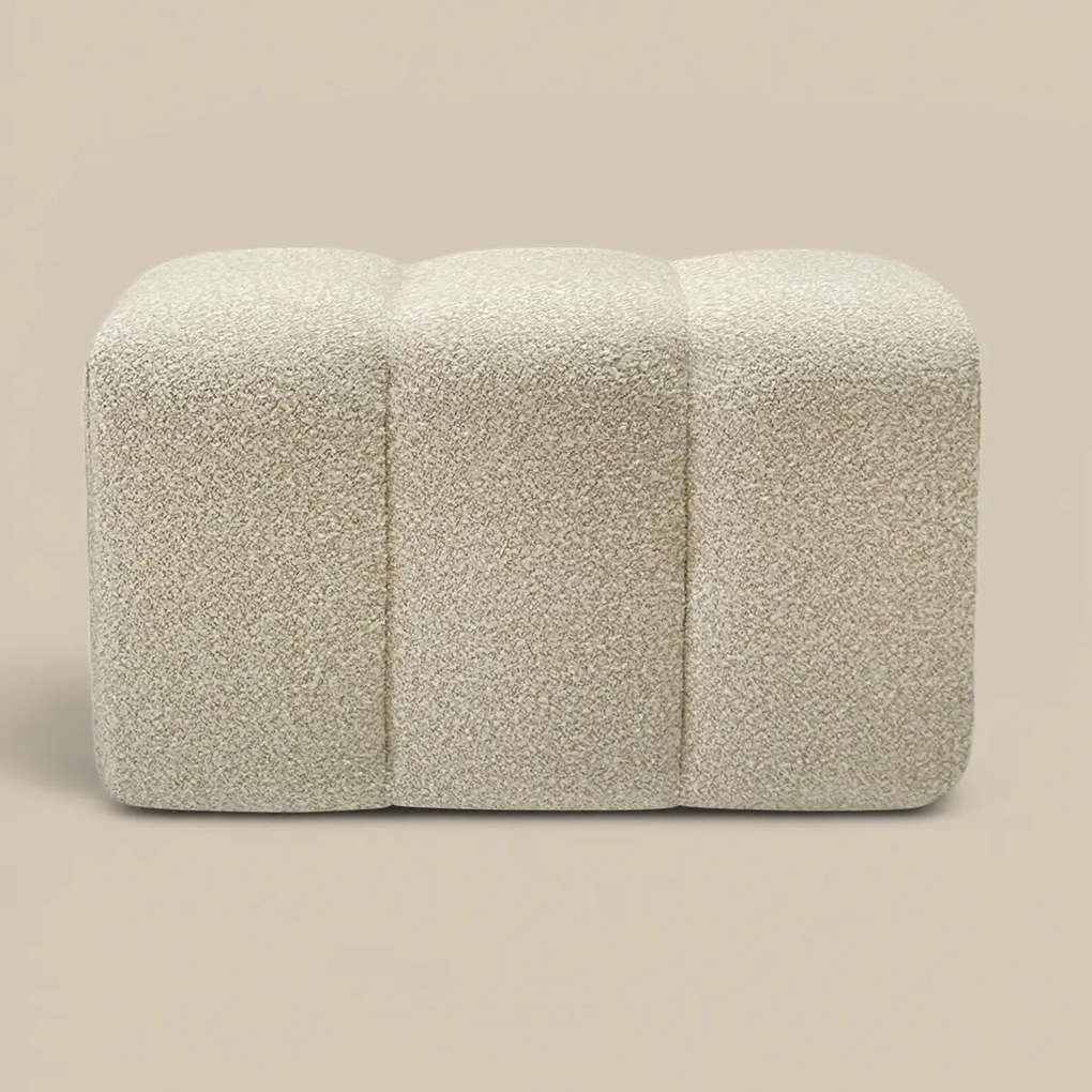 Halbankje Zachte Stof Naturel 72 Cm