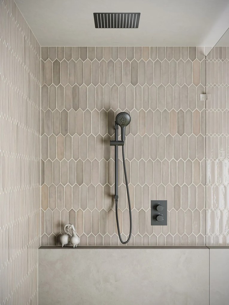 Saniclear Cube inbouw regendouche met inbouw douchekop 30x30cm, glijstang en 2 standen handdouche zwart mat