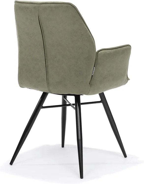Eetkamerstoel - Clark - lederlook Soft groen