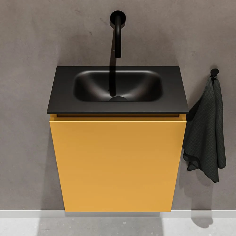 Mondiaz Ture 40cm toiletmeubel ocher met wastafel urban midden geen kraangat