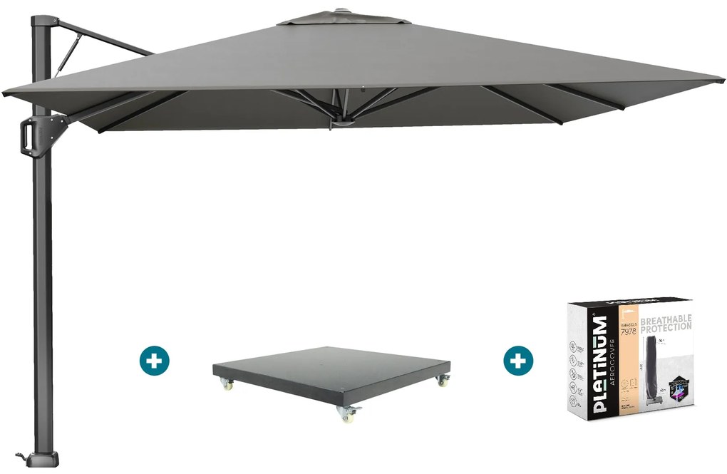 Platinum Beaufort Premium 3,2x3,2 m - Manhattan grey met Marbella voet en hoes