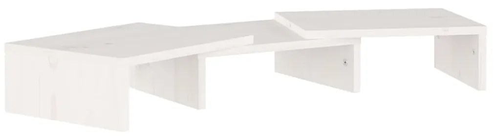 vidaXL Monitorstandaard 60x24x10,5 cm massief grenenhout wit