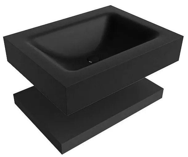 Zaro Alan badmeubel 60cm met planchet urban en vrijhangende wastafel cloud midden 1 kraangat urban