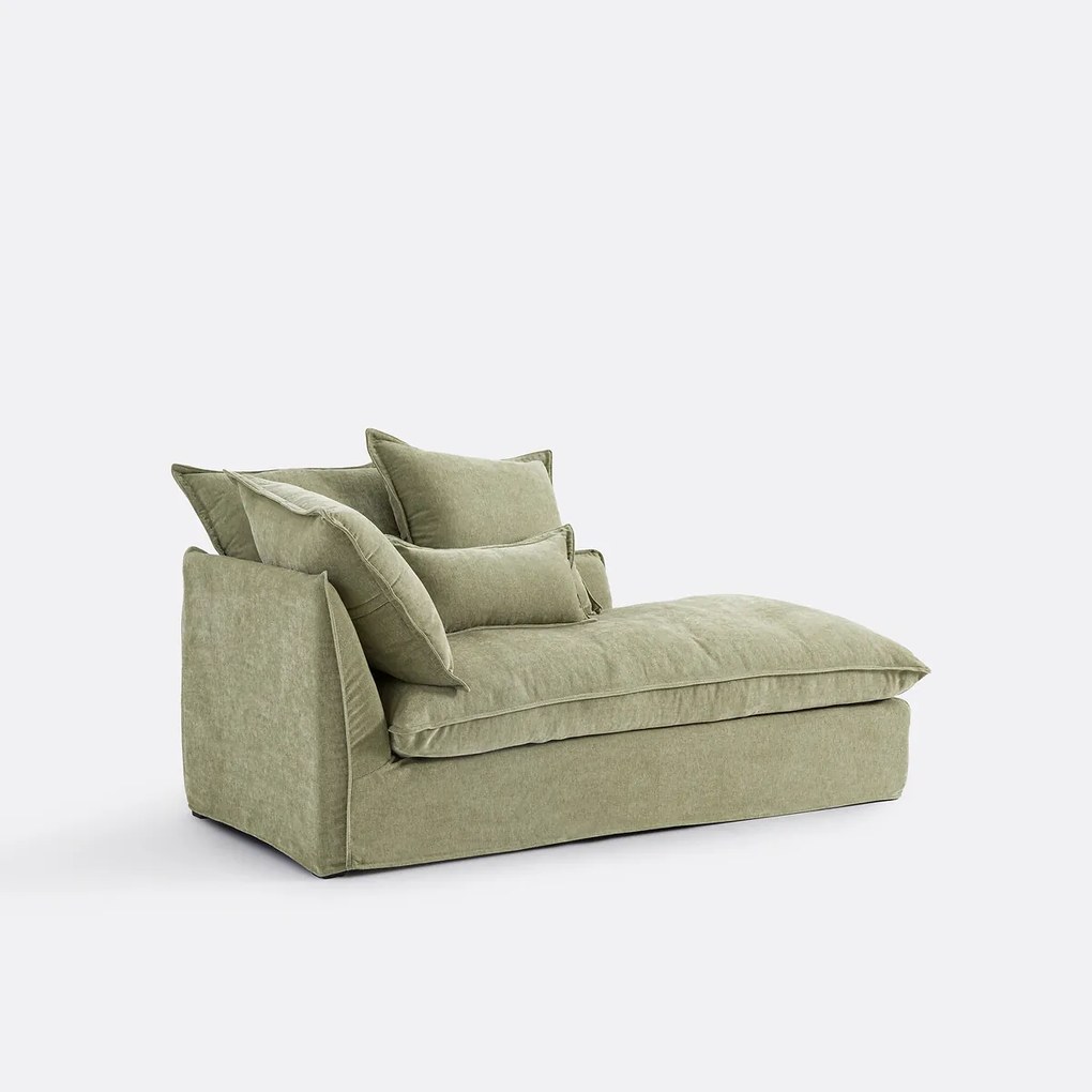 Longchair rechts, afneembare hoes, in gemêleerd polyester, ODNA