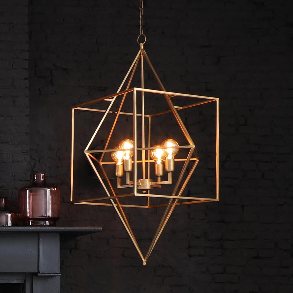 Light & Living Hanglamp 'Baula' 4-Lamps, antiek goud