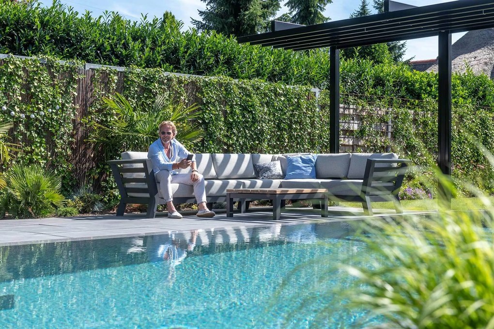 Hoek loungeset 6 personen Aluminium Grijs 4 Seasons Outdoor Meteoro