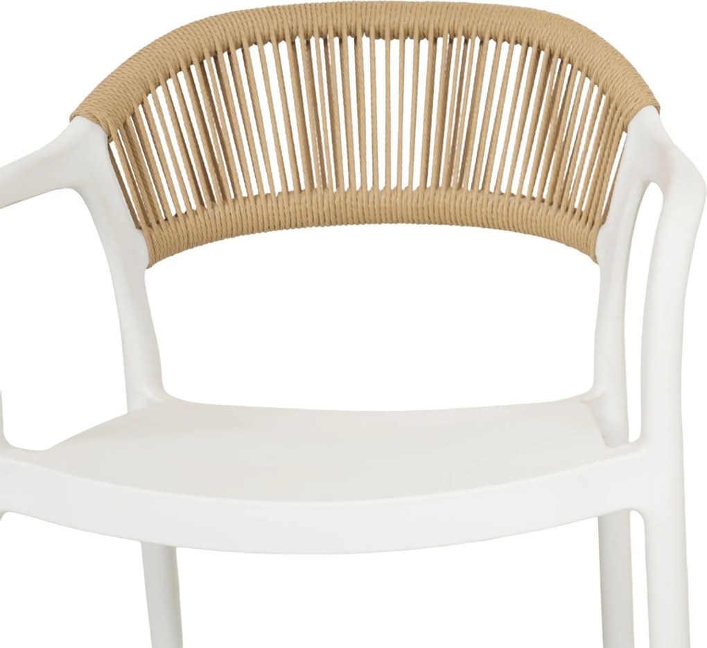 Tuinset Ronde Tuintafel 6 personen 150 cm Kunststof Wit Domani Furniture Toscano/Arancia