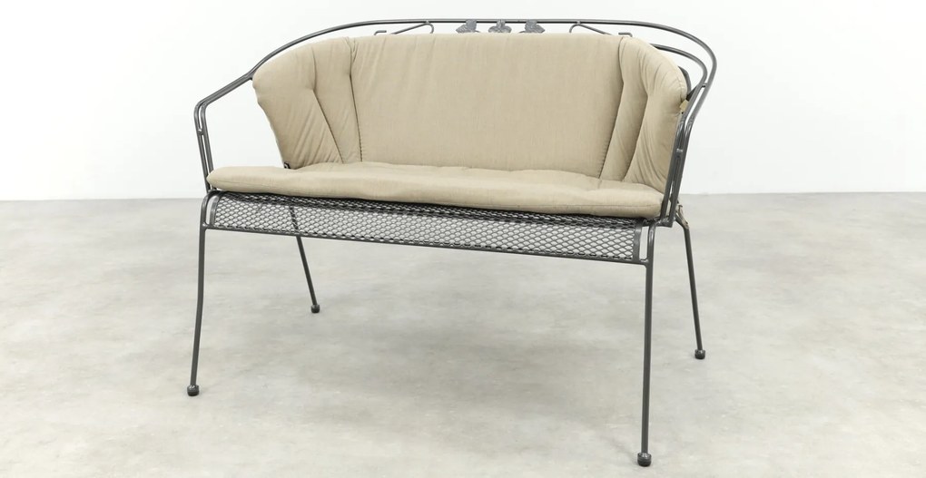 Elegance strekmetaal 2-zits tuinbank - Antraciet