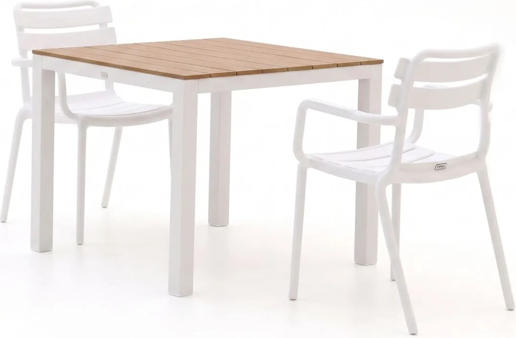 Diningset Forza  | 2 personen polywood | Tuinset stapelbaar | 3-delig | Kees Smit Tuinmeubelen