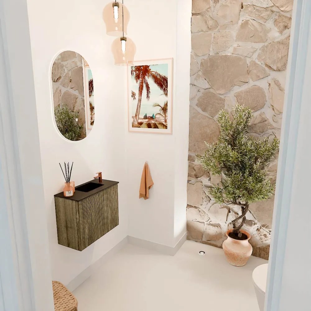 Mondiaz Joya 50cm toiletmeubel dusk met wastafel faye rechts 1 kraangat urban