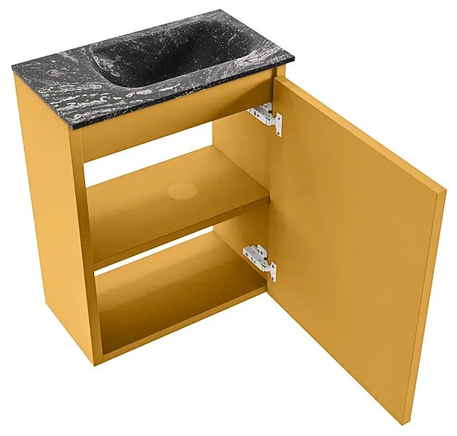 Mondiaz Ture DLux toiletmeubel 40cm ocher met wastafel lava rechts met kraangat