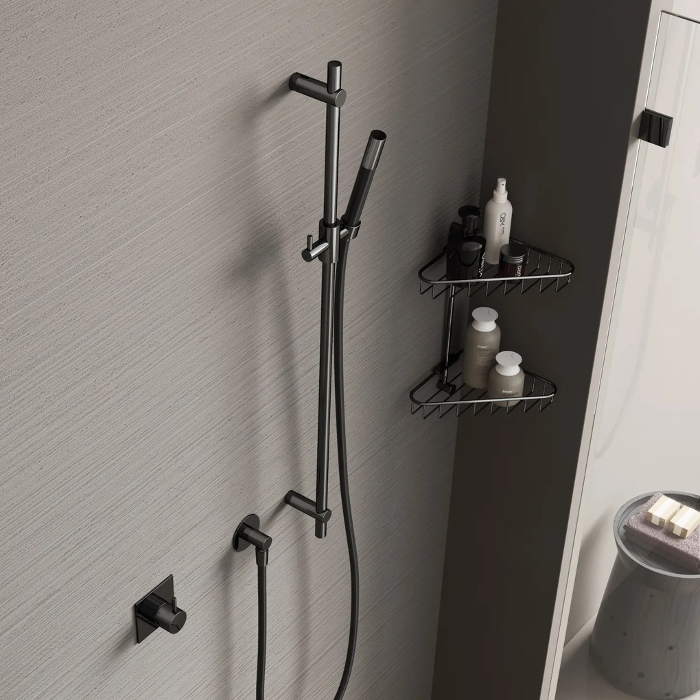 Hotbath Cobber Glijstang 90cm met handdouche Verouderd Messing M307