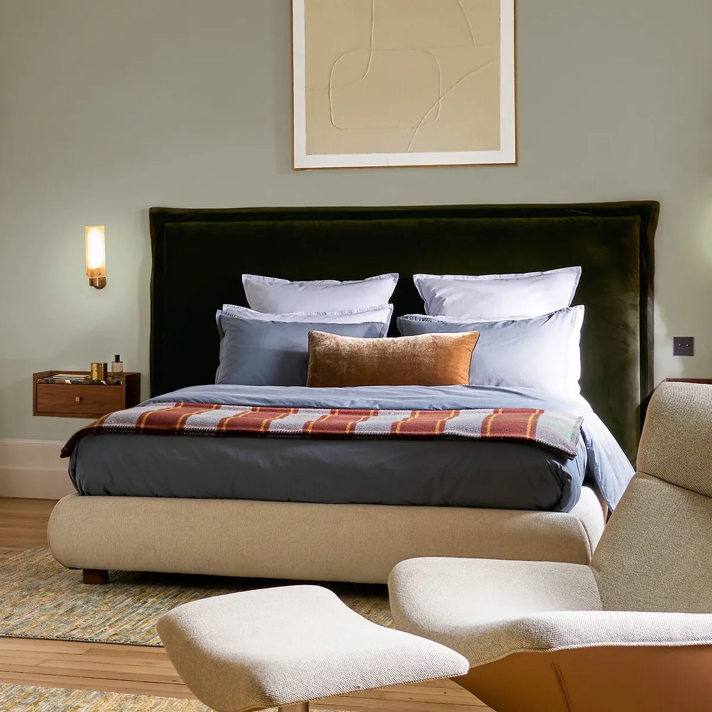 Verwijderbaar hoofdbord in fluweel, 224 cm breed, Connor