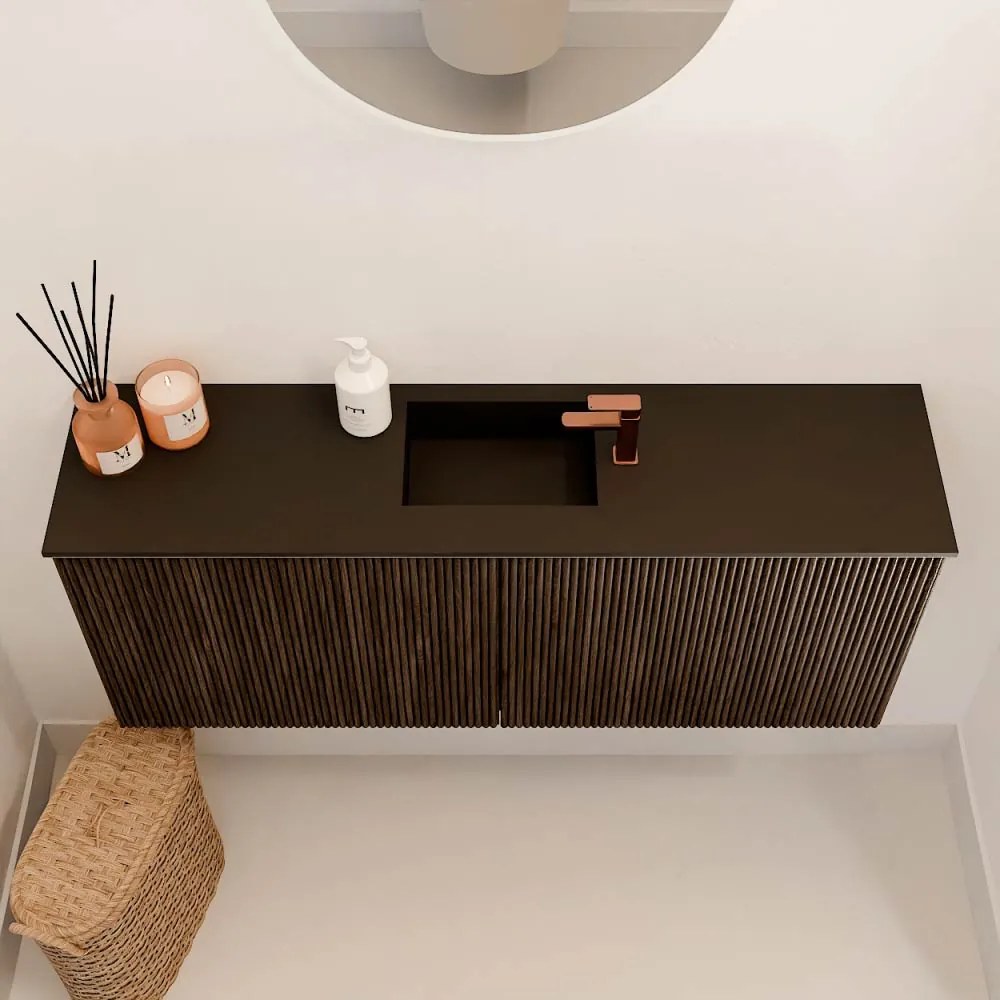 Mondiaz Joya 100cm toiletmeubel walnut met wastafel faye midden 1 kraangat urban