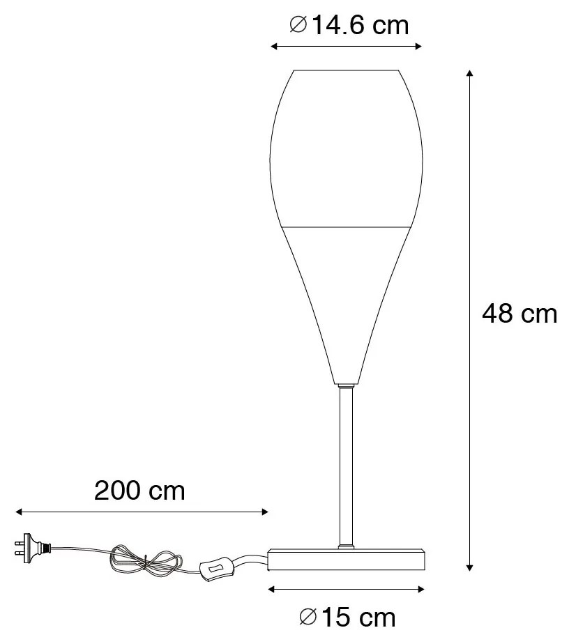 Moderne tafellamp zwart met opaal glas - Drop Modern E27 Binnenverlichting Lamp