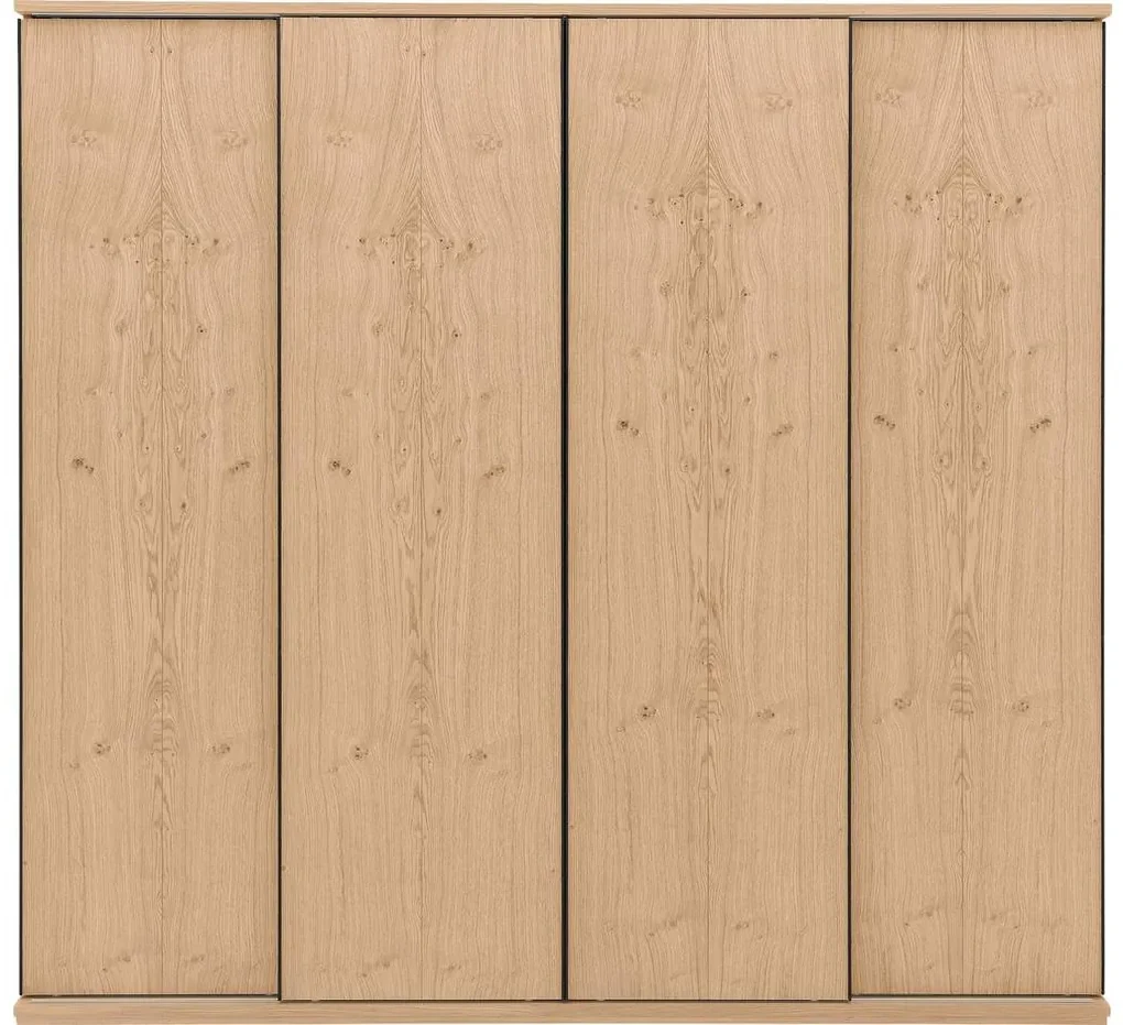 Goossens Excellent Kledingkast Wood, 240 cm breed, 223 cm hoog, 4 hout schuifdeuren