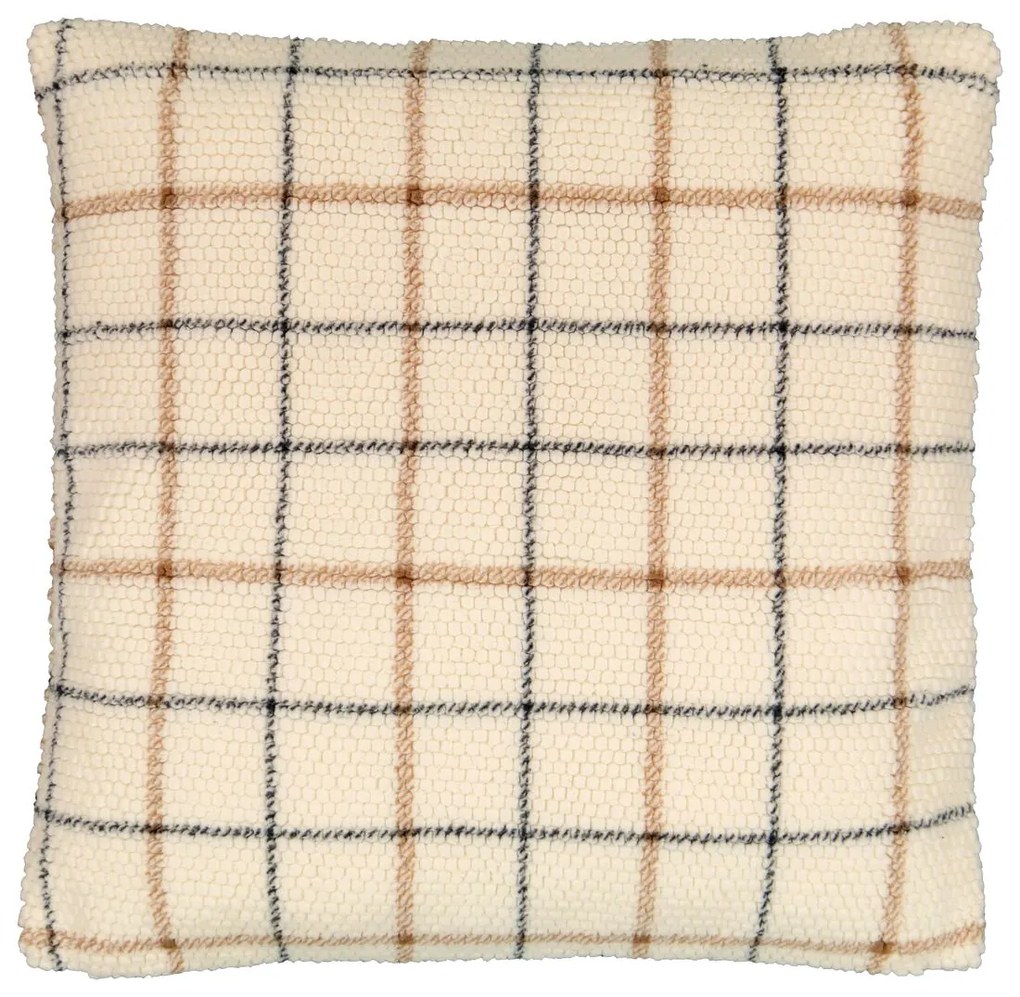 HEMA Kussenhoes 50x50 Wit Fleece Met Noppen (gebroken wit)