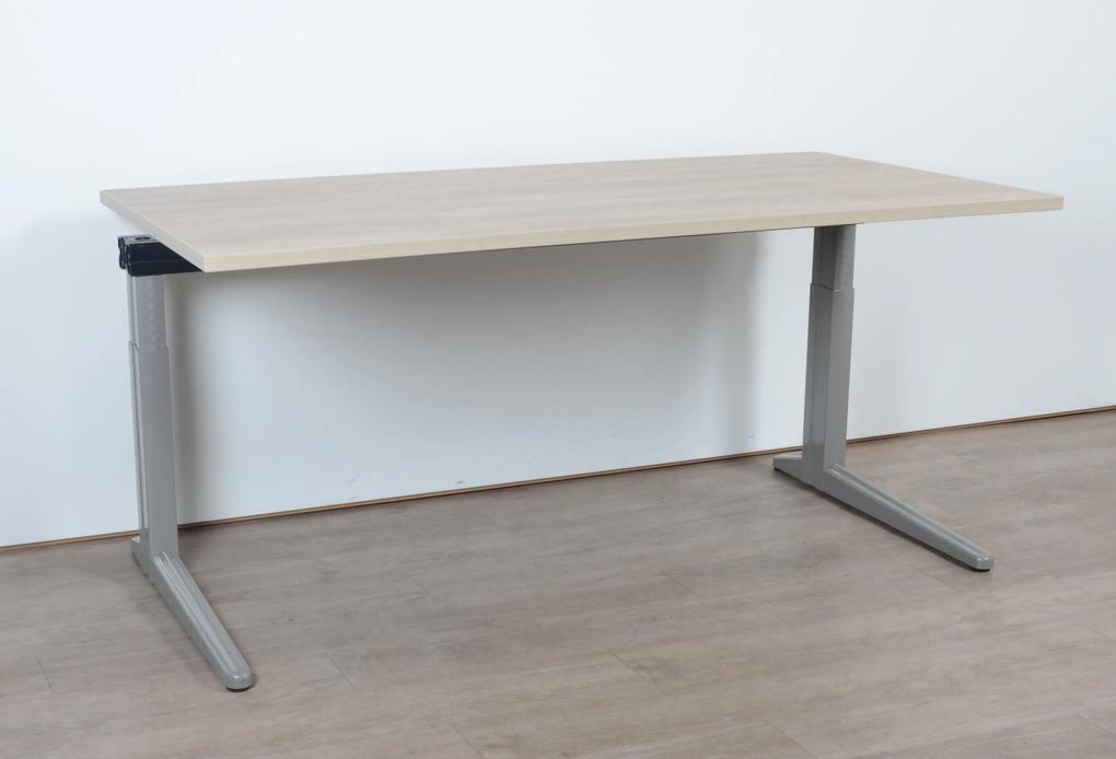 Essa bureau, 160 x 80 cm, bladkleur naar keuze, aluminium hoogte instelbaar onderstel