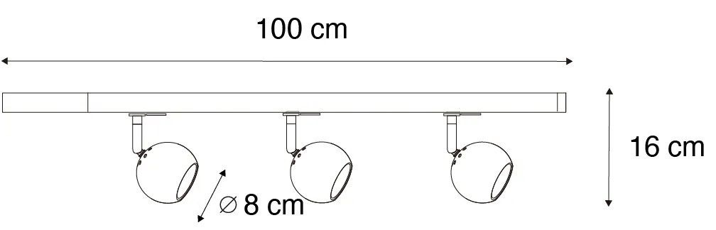 Modern railsysteem met 3 Spot / Opbouwspot / Plafondspots goud 1-fase - Iconic Gissi Modern GU10 Binnenverlichting Lamp