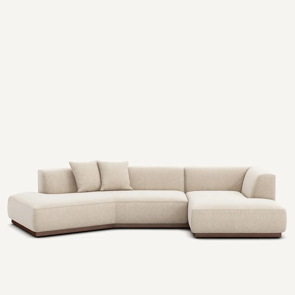 Rechtse open hoekbank in gechineerde stof, Jacopo