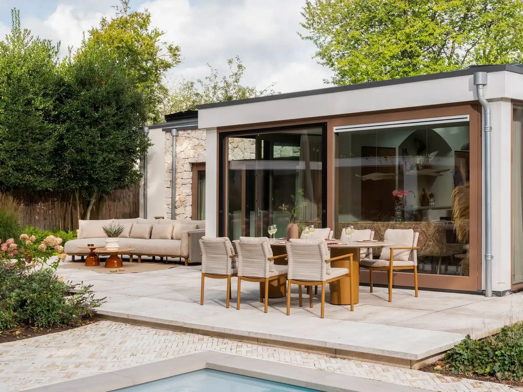 4 Seasons Outdoor Safina tuinset amber met Colorado tafel met keramisch blad 240 x 105 cm Tuinset   beige weerbestendig