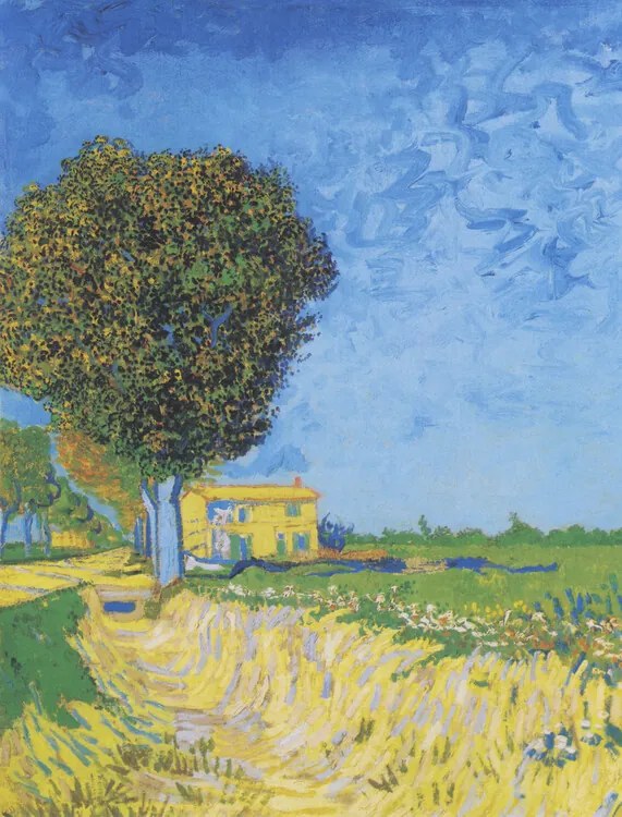 Kunstreproductie Avenue at Arles with houses (1888), Vincent van Gogh