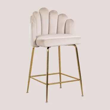 Set Van 2 Markina Fluwelen Hoge Krukken Beige – Crème & ↑65 Cm - Sklum