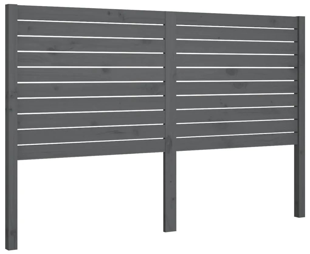 vidaXL Hoofdbord 186x4x100 cm massief grenenhout grijs