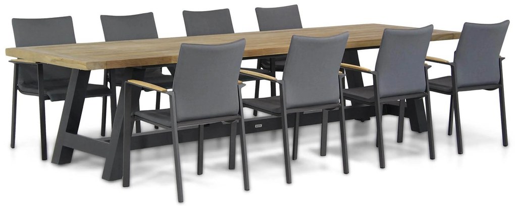 Tuinset 8 personen 330 cm Aluminium/textileen Grijs Lifestyle Garden Furniture Brandon/Trente
