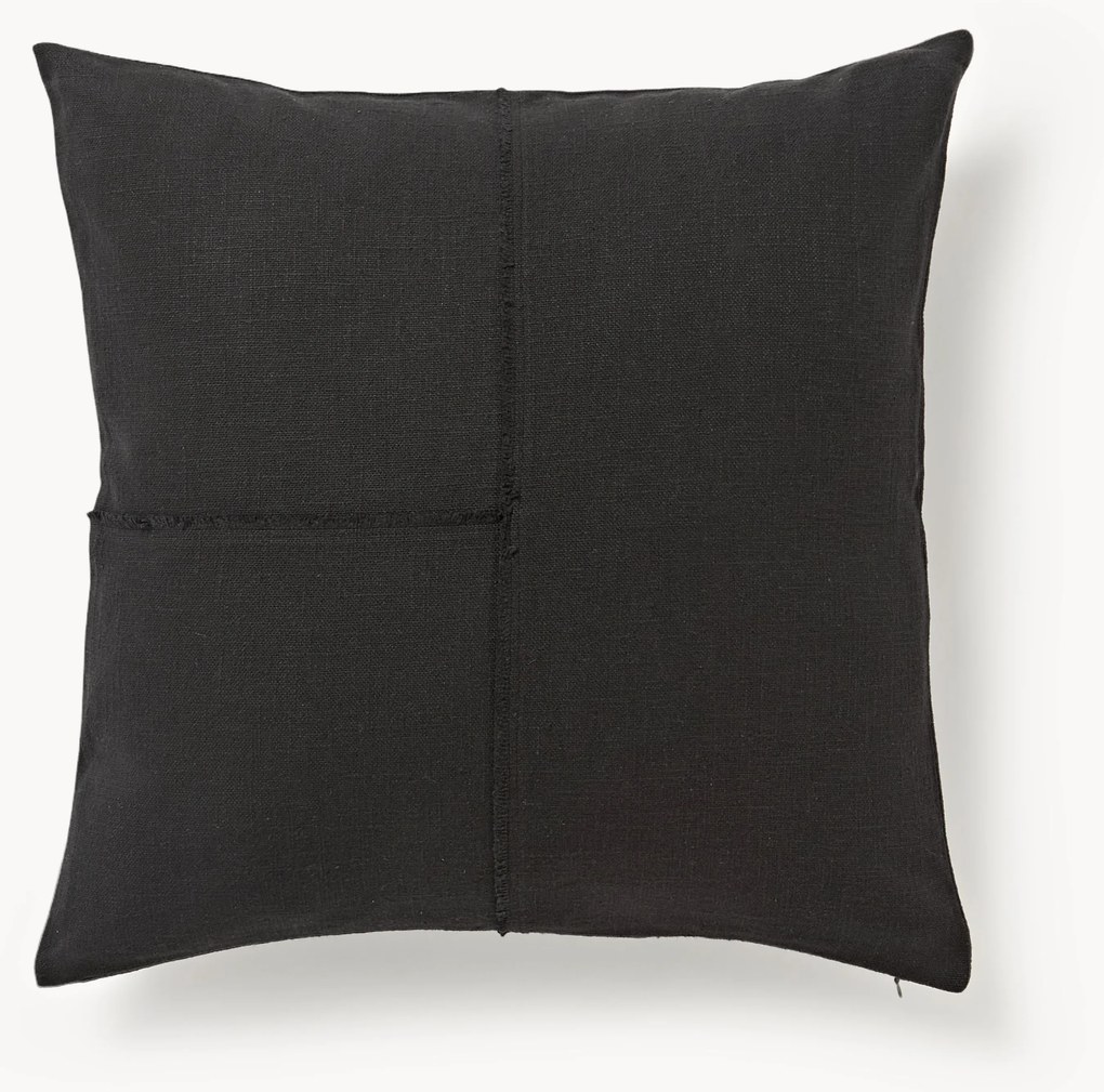 Katoenen kussenhoes Terre met decoratieve naad