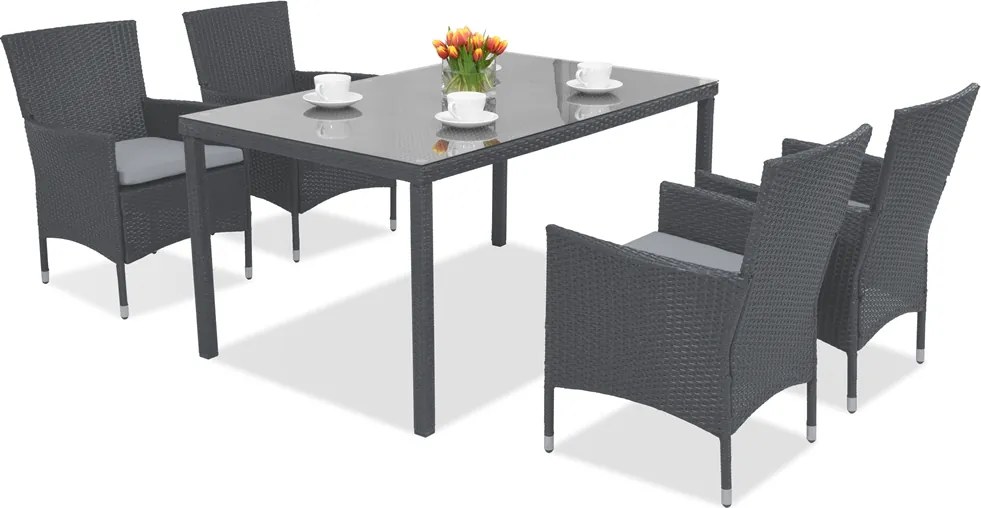 Milan/Grenada 4 Garden Point antraciet technorattan tuinmeubelen