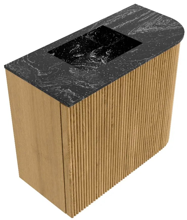 Mondiaz Joya DLux 50cm toiletmeubel ronding rechts oak met wastafel faye links 1 kraangat lava