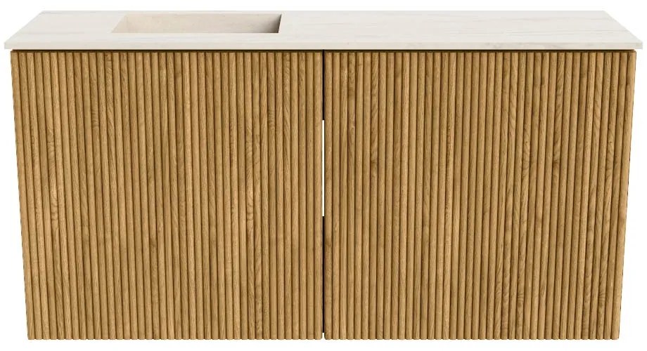 Mondiaz Joya DLux 80cm toiletmeubel oak met wastafel faye links 1 kraangat meli