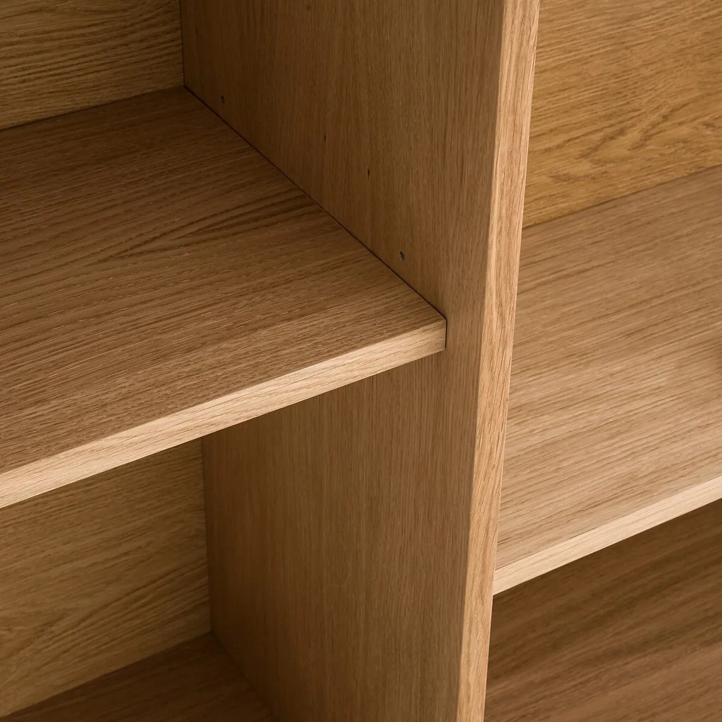 Boekenkast module met eiken fineer/rotan, Palano