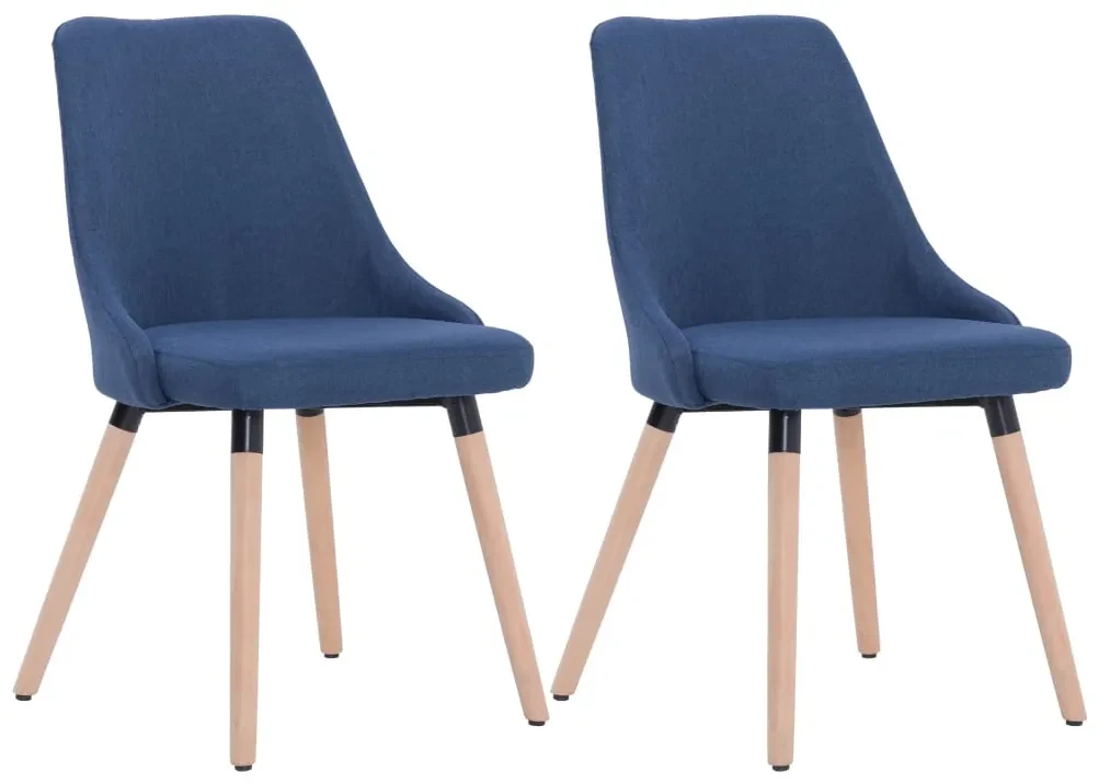 vidaXL Eetkamerstoelen 2 st stof blauw