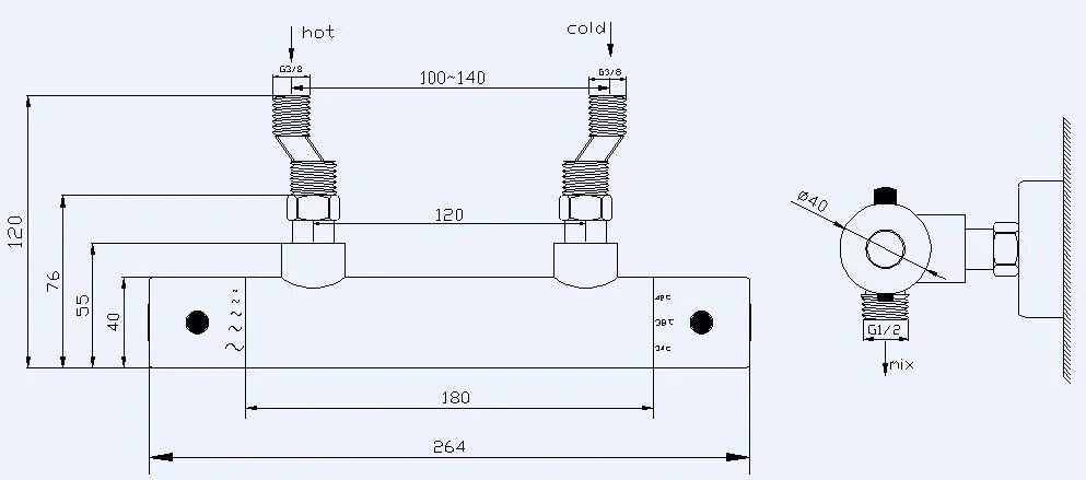 Mueller Round thermostatische douchekraan 12cm RVS Look