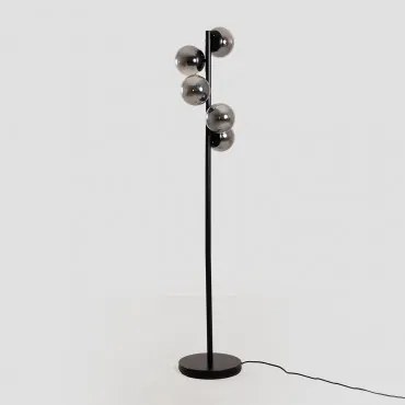 Staande Lamp Van Ijzer Met Glazen Bollen Buble Zwart - Sklum