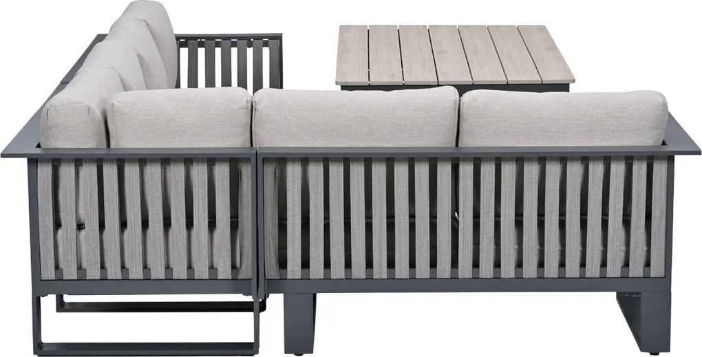 Garden Impressions Gabon - Brugge lounge dining set 5-delig - donker grijs