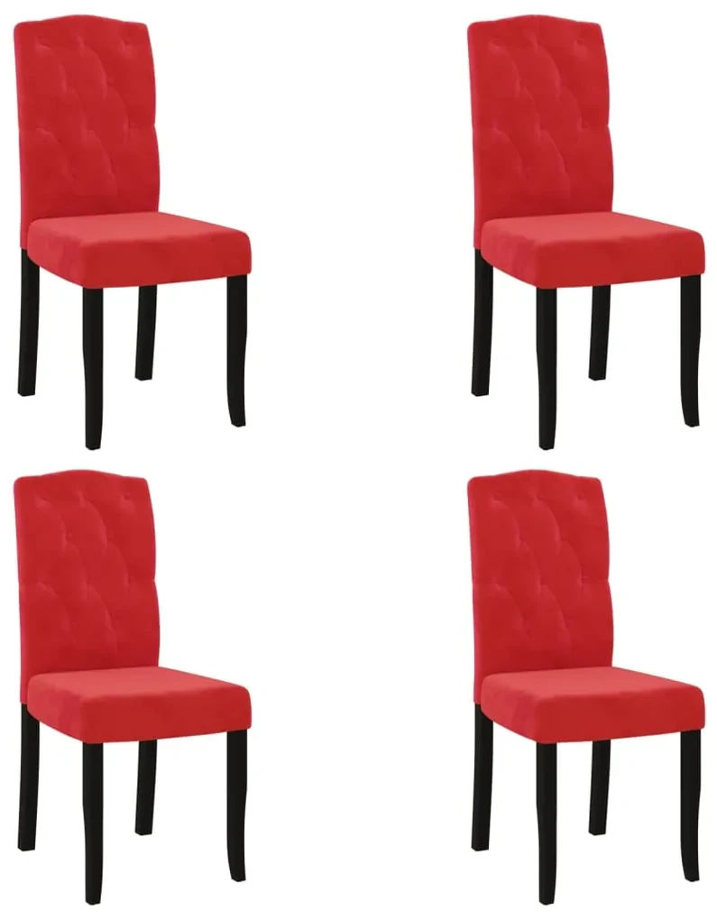 vidaXL Eetkamerstoelen 4 st fluweel wijnrood