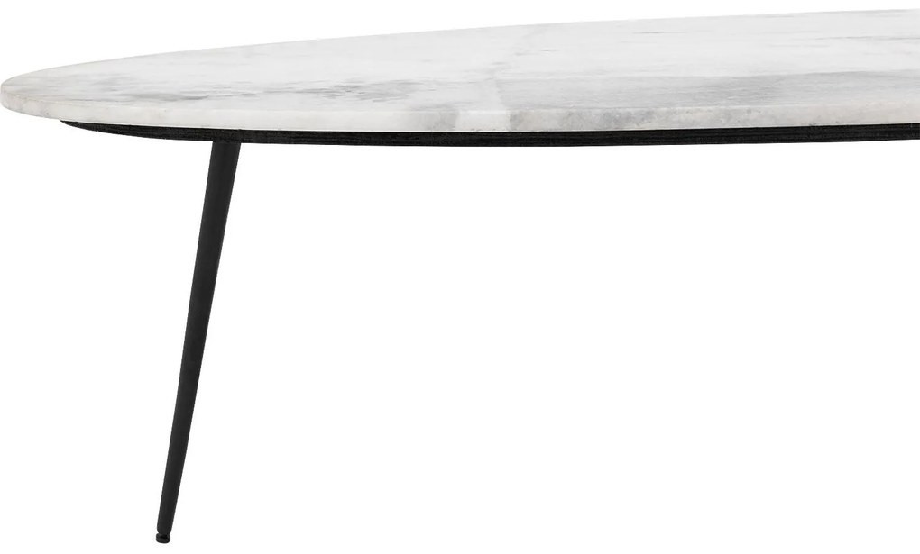 Goossens Salontafel Enzo ovaal, marmer wit, elegant chic, 110 x 40 x 55 cm