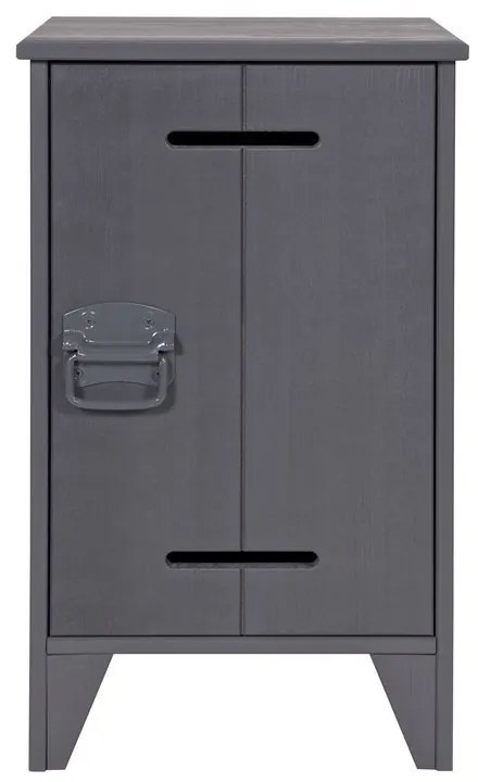 Woood Kluis Industrieel Nachtkastje Grijs - 37x35x63.5cm.