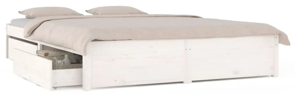 vidaXL Bedframe met lades wit 140x190 cm