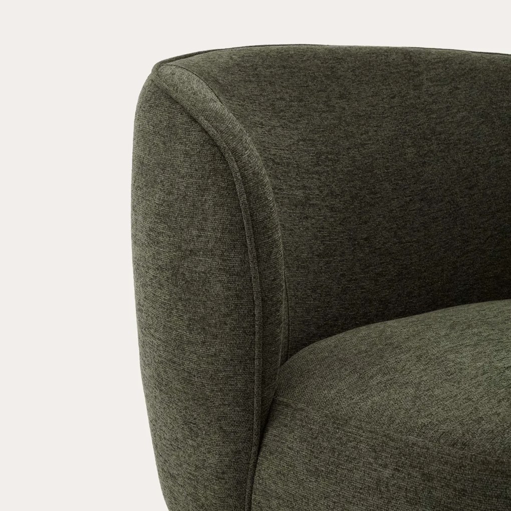 Kave Home Ulit Fauteuil Groen Chenille Met Houten Pootjes