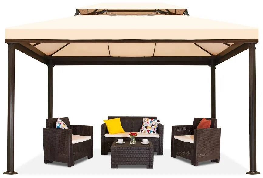 Crème tuinpaviljoen Valencia 3x6 m Garden Point