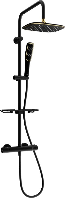 Mexen KT49 Opbouw Douche Set met Regendouche en Thermostatische Kraan, Zwart/Goud - 771504993-75