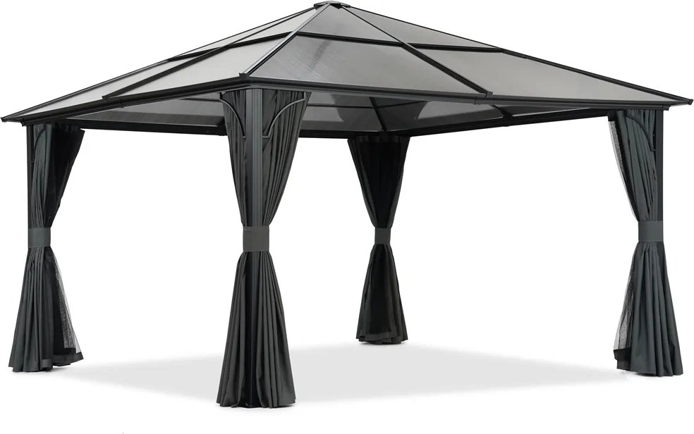 Modern tuinhuisje Santiago Premium 4x4m Tuinpunt antraciet