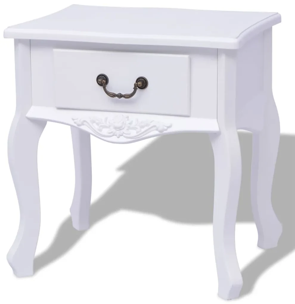 vidaXL Nachtkastjes 2 stuks MDF wit