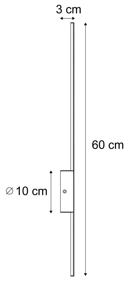 Moderne wandlamp zwart 60cm incl. LED - Clockwise