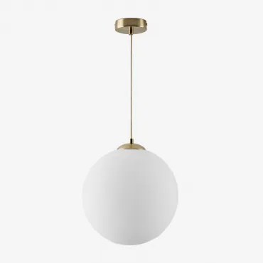 Ijzeren Plafondlamp Met Uvol Glazen Bol Goud & Ø30 Cm - Sklum
